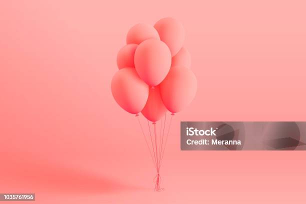 Set Di Palloncini Realistici Di Elio Opaco Che Galleggiano Su Sfondo Rosa Palloncini Vettoriali 3d Per Banner O Poster Di Compleanno Festa Matrimonio O Promozione Illustrazione Vivida Nei Colori Pastello - Immagini vettoriali stock e altre immagini di Palloncino