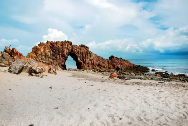 Pedra Furada (Holed Stone) at Jericoacoara beach - Ceara, Brazil