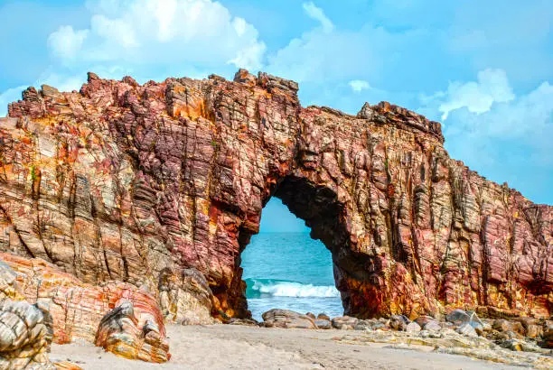 Pedra Furada (Holed Stone) at Jericoacoara beach - Ceara, Brazil