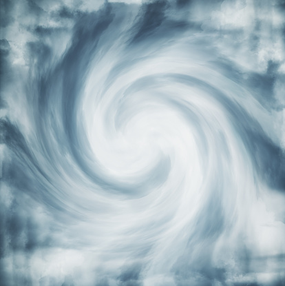 Stylized hurricane cloud formations.  Composite image.