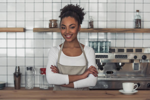 istock Afro American barista 1035793934