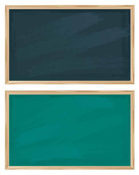 Black and Green chalkboards Vector Black and Green chalkboards classroom borders stock illustrations