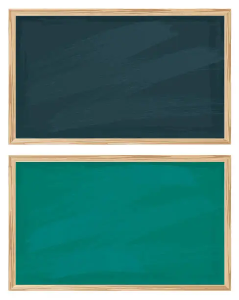 Vector illustration of Black and Green chalkboards