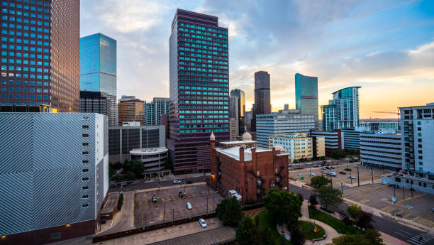 istock Denver Colorado Skyline at Sunset 1035796626