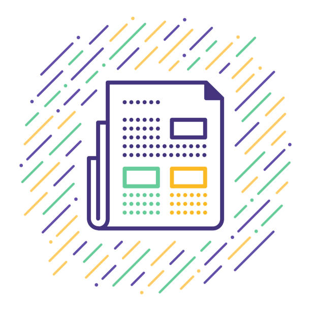 Newspaper Line Icon Line vector icon illustration of newspaper publishing. hhh stock illustrations