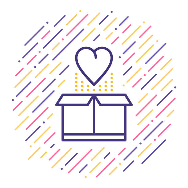 Gift Ideas Line Icon Line vector icon illustration of gift package. hhh stock illustrations