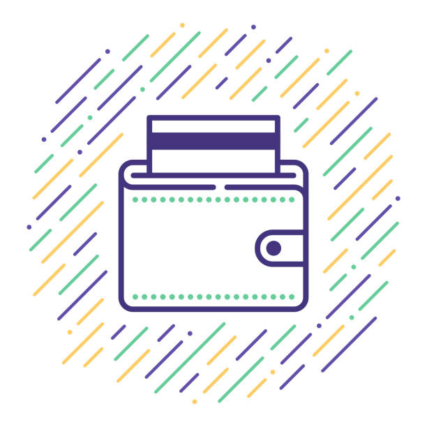 Credit Card Line Icon Line vector icon illustration of paying with credit card. hhh stock illustrations