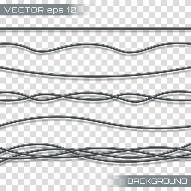 электрический серый промышленный - steel cable power bright technology stock illustrations