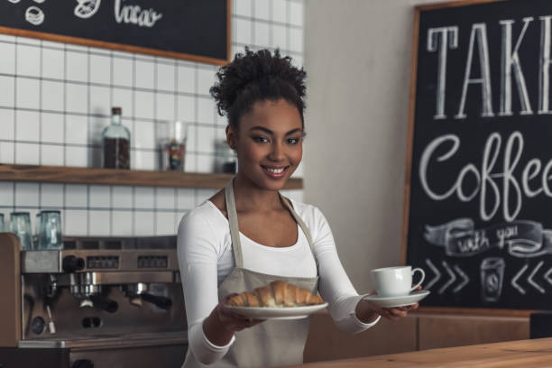 istock Afro American barista 1035799220