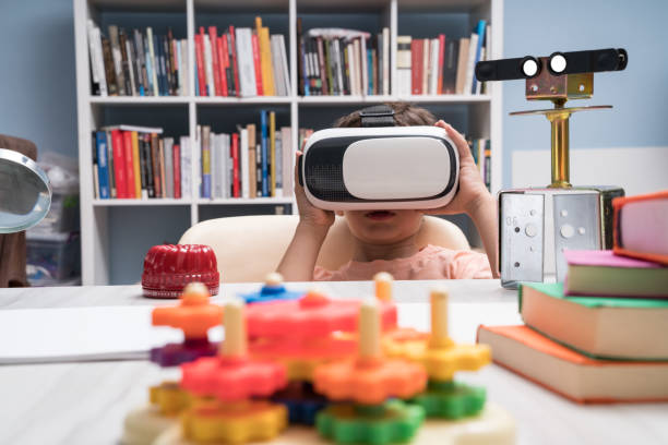istock Portrait of Little Boy Using Virtual Reality Headset 1035803978