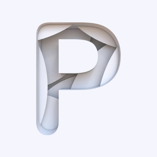 istock White abstract layers font Letter P 3D 1035811986