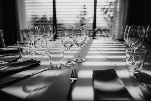 istock Nice laid table with wine glasses, napkin, and silverware 1035816328