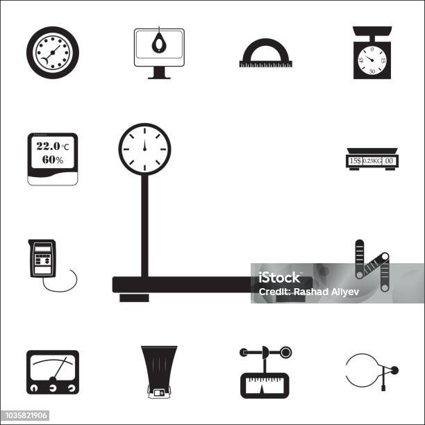 Cargo Mechanical Scalesicon Measuring Elements Icons Universal Set For Web And Mobile Stock Illustration - Download Image Now