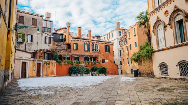 istock Street with snow in Venice, Italy 1035831760