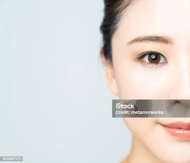 Baeuty Concept Of Young Asian Woman Stock Photo - Download Image Now - Women, Eye, Human Face