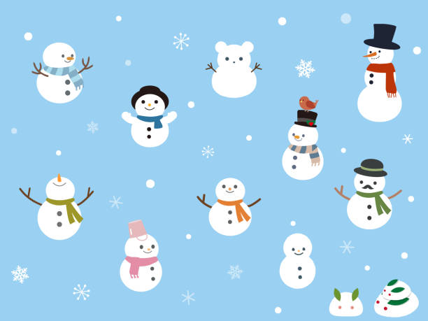 ilustrações de stock, clip art, desenhos animados e ícones de winter design2 - snowman