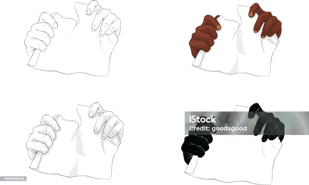 Hands Ripping Paper Vector Hand Tearing Paper Vector Stock Illustration - Download Image Now ...