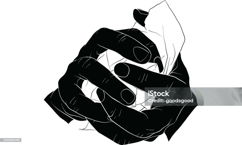 Hands Ripping Paper Vector Hand Tearing Paper Vector Stock Illustration - Download Image Now ...