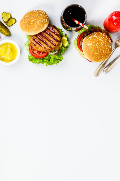 istock Homemade hamburgers, flat lay 1035906344