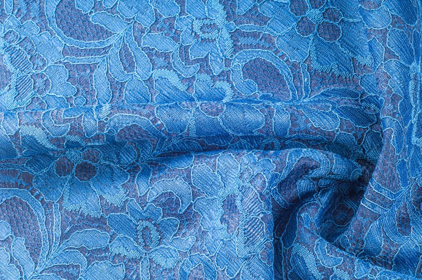 texture background image, blue silk lace.ornate double lace ribbon. can be used for your design of lingerie, greeting cards, wedding invitations, jewelry and other - 11275 imagens e fotografias de stock