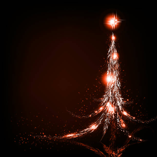 istock Christmas dark design with an abstract Christmas tree of red beige shades. 1035916060