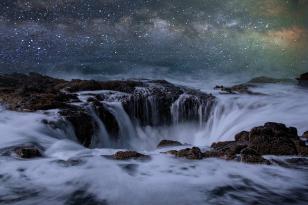 Thor's Well Oregon Night Seascape
