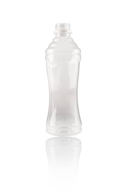 plastic bottle on white background stock photo