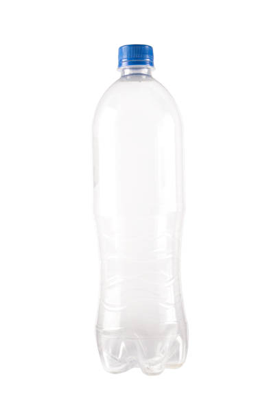plastic bottle on white background stock photo