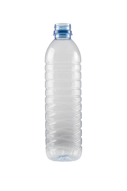 plastic bottle on white background stock photo