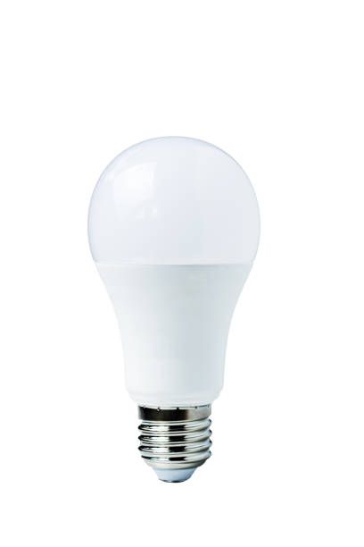 Light bulb on white black ground for editing stock photo