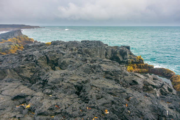 Brimketill naturally carved pool and lava