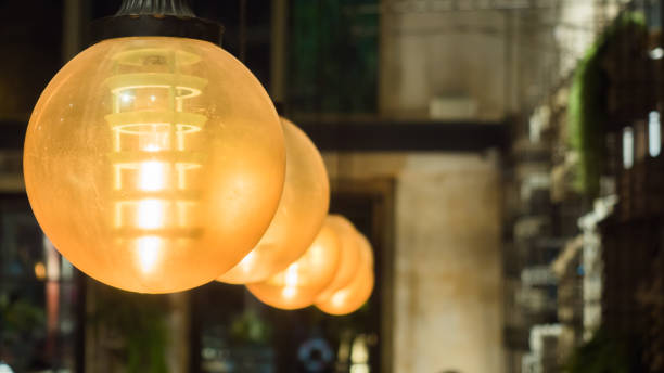 istock Lamps are lined up in rows in restaurant 1035944010
