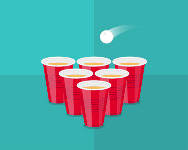 illustrations, cliparts, dessins animés et icônes de flyer tournoi de beer pong tasses rouges et la balle de ping-pong - disposable cup plastic beer bottle