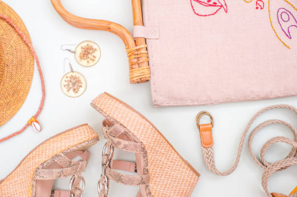 istock Woman Summer Accessorize In Retro Style On White Background 1035956336