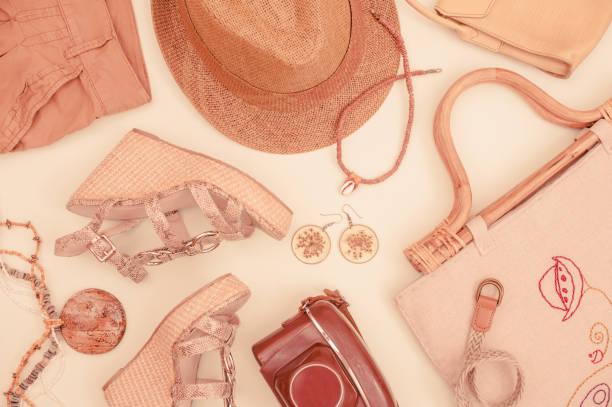 istock Woman Summer Accessorize In Retro Style On White Background 1035956340