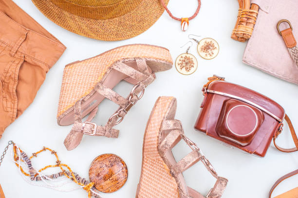 istock Woman Summer Accessorize In Retro Style On White Background 1035956352