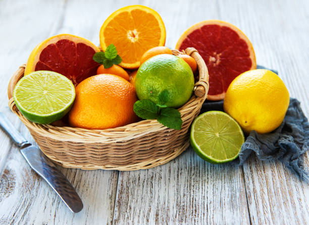 istock Basket with citrus fresh fruits 1035957088