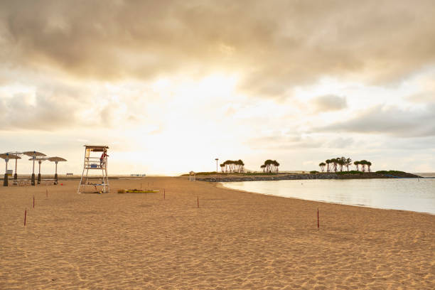 istock View of the beach in the evening 1035977678