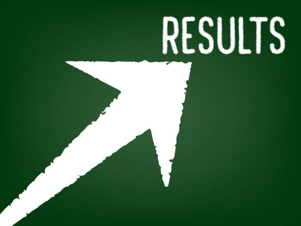 istock Results - Arrow with a text on chalk board - concept of outcome and summary 1035984832