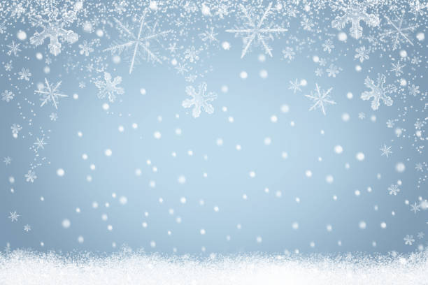 sfondo neve per le vacanze invernali con fiocchi di neve per il design - snowflake snow ice nature foto e immagini stock