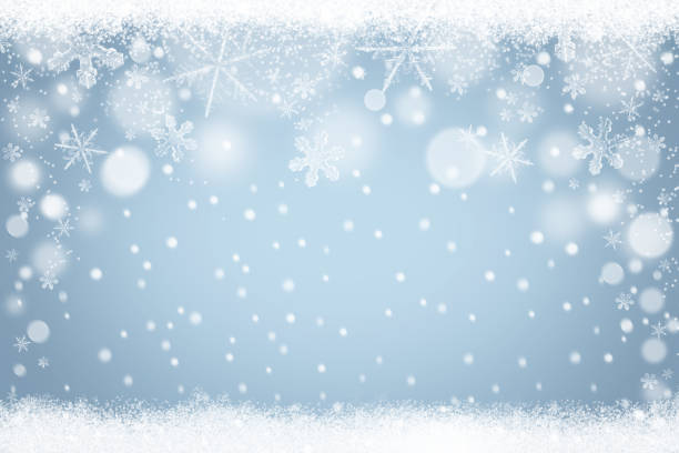 istock Winter background with frozen snowflakes and falling snow 1035985314