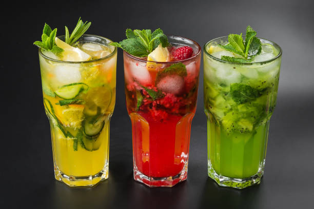istock Fresh cocktail with cucumber, raspberries and kiwi 1035988212