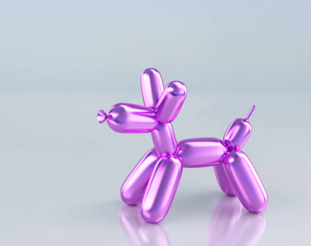 istock Purple balloon dog on glossy background 1035988468