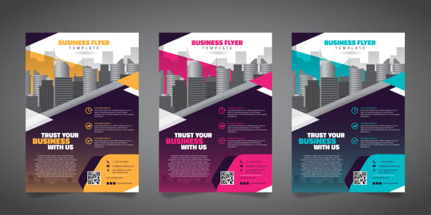 Corporate Business Flyer Design Template with 3 Various Options. Vector Illustration. vector art illustration