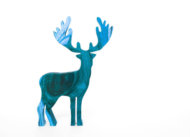 colorful deer silhouette on a white background and with a silhouette of a cherry blossom forest theme