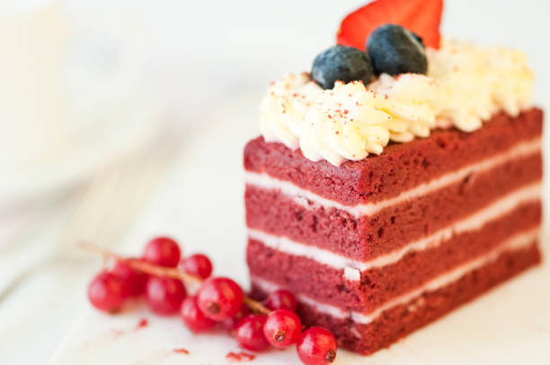 red velvet cake stock photo