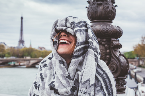 Young woman enjoying a journey in Paris