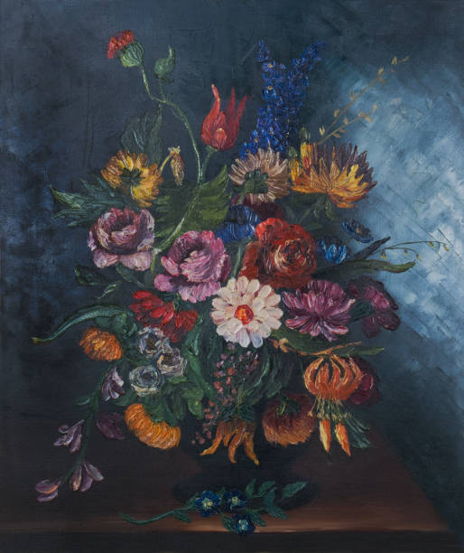 istock Large colourful bouquet of flowers in a vase on the table 1035992170