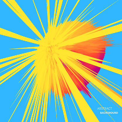 Background With Exploding Rays Abstract Vector Illustration With ...