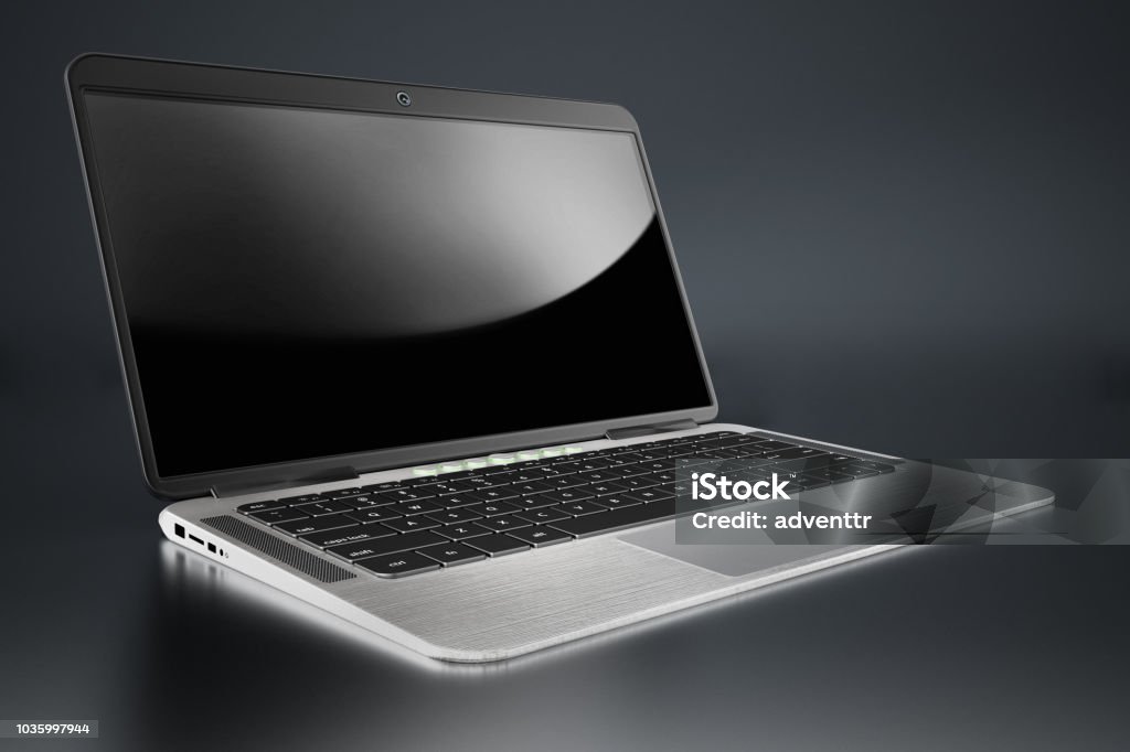 Generic Looking Computer Generic Laptop Computer With Gloss Screen Isolated On White Stock Photo ...